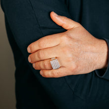 Load image into Gallery viewer, 3/4 Carat Diamond Gents Ring in Gold Plated Sterling Silver