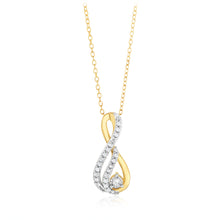 Load image into Gallery viewer, 1/5 Carat Diamond Pendant on 45cm Chain in Gold Plated Silver