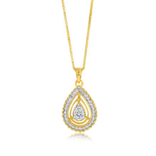 Load image into Gallery viewer, 1/6 Carat Diamond Pendant on 45cm Chain in Gold Plated Silver