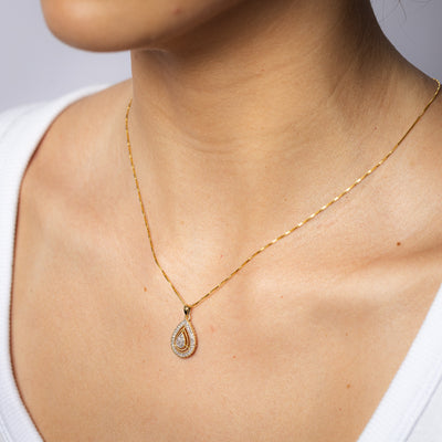 1/6 Carat Diamond Pendant on 45cm Chain in Gold Plated Silver