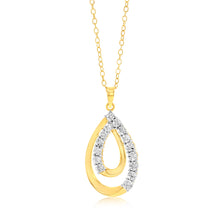 Load image into Gallery viewer, 1/10 Carat Diamond Pendant on 45cm Chain in Gold Plated Silver