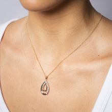 Load image into Gallery viewer, 1/10 Carat Diamond Pendant on 45cm Chain in Gold Plated Silver