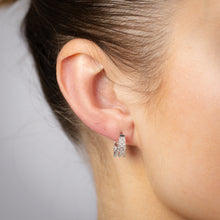 Load image into Gallery viewer, 1/10 Carat Diamond Hoop Earrings in Sterling Silver