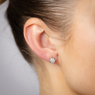 1/5 Carat Diamond Stud Earrings in Sterling Silver