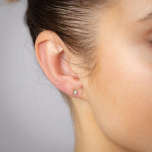 Load image into Gallery viewer, 2 Diamond Stud Earrings in Gold Plated Silver