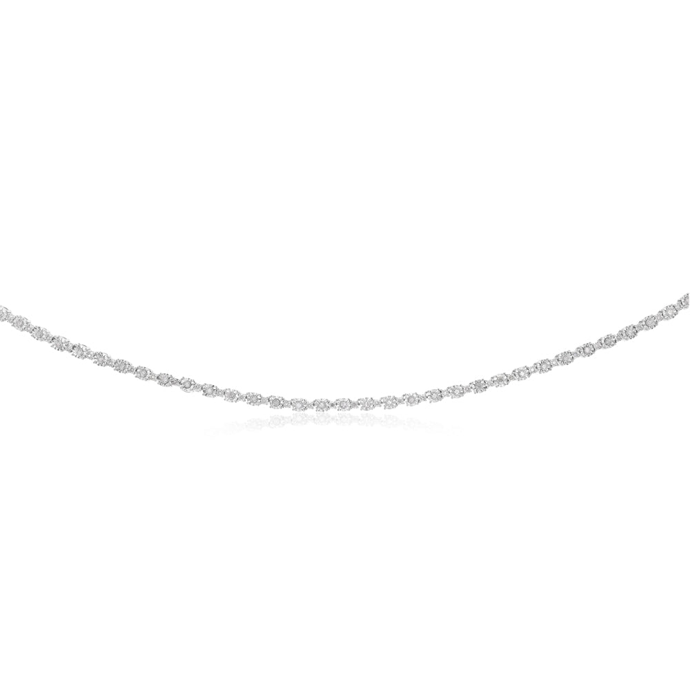 0.95 Carat Diamond Necklace in Sterling Silver