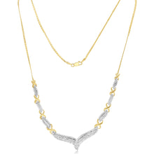 Load image into Gallery viewer, 0.45 Carat Diamond Necklace 2 Tone in Gold Plated Silver