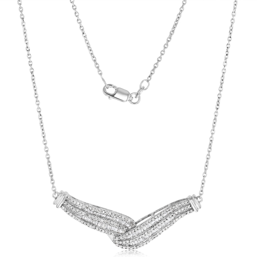 0.95 Carat Diamond Necklace in Sterling Silver