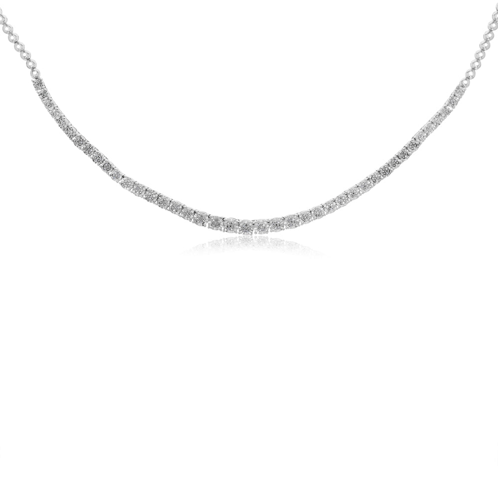1/3 Carat Diamond Necklace 45cm in Sterling Silver