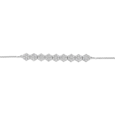 1/4 Carat Diamond Fancy Bracelet Adjustable 24cm in Sterling Silver