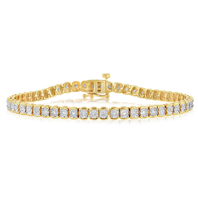 1/2 Carat Diamond 18cm Bracelet in Gold Plated Silver