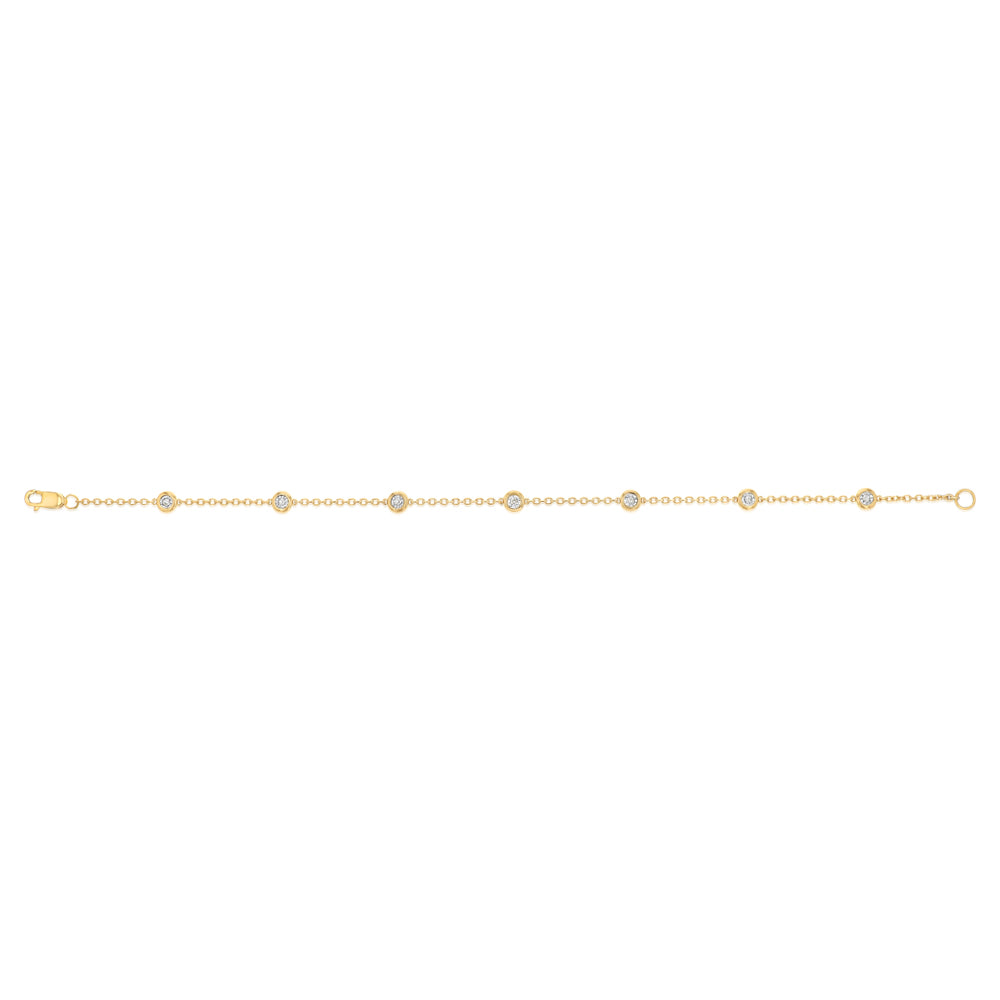 7 Diamond 17.5cm Fancy Bracelet in Gold Plated Silver