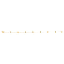 Load image into Gallery viewer, 7 Diamond 17.5cm Fancy Bracelet in Gold Plated Silver