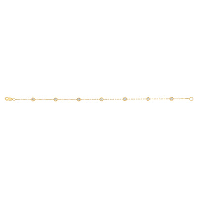 7 Diamond 17.5cm Fancy Bracelet in Gold Plated Silver