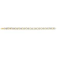 Load image into Gallery viewer, 1/10 Carat Diamond 18cm Heart Bracelet in Gold Plated Silver