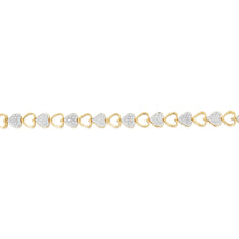 Load image into Gallery viewer, 1/10 Carat Diamond 18cm Heart Bracelet in Gold Plated Silver