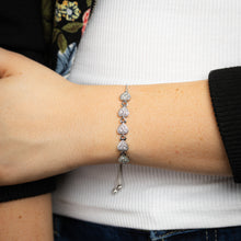Load image into Gallery viewer, 1/10 Carat Diamond Heart Fancy Bracelet Adjustable 24cm in Sterling Silver