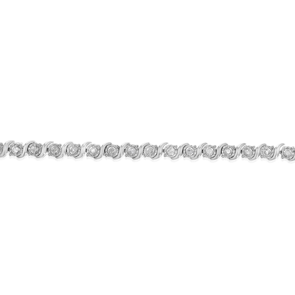 0.45 Carat Diamond 18cm Bracelet in Sterling Silver
