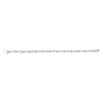 1/5 Carat Diamond Hugs & Kisses 18cm Bracelet in Sterling Silver