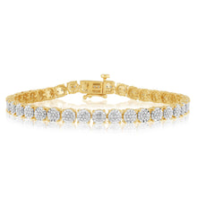 Load image into Gallery viewer, 1/4 Carat Diamond 18.5cm Bracelet in Gold Plated Sterling Silver
