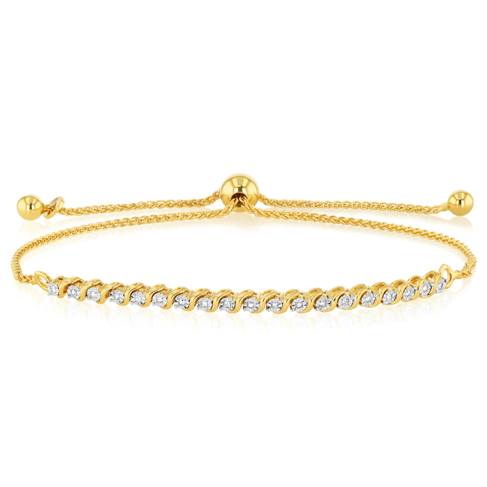 16 Diamonds Gold Plated Silver