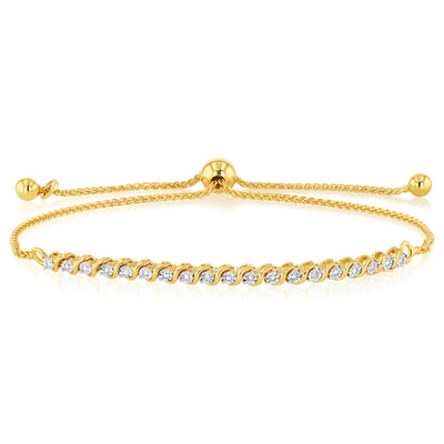 16 Diamonds Gold Plated Silver