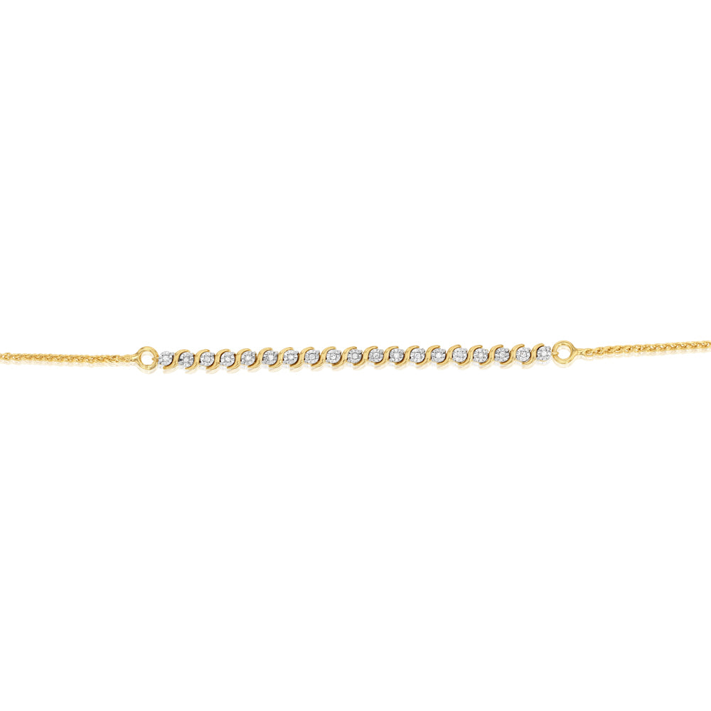 16 Diamonds Gold Plated Silver