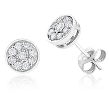 Load image into Gallery viewer, Luminesce Lab Grown 1/3 Carat Diamond Cluster Silver Studs