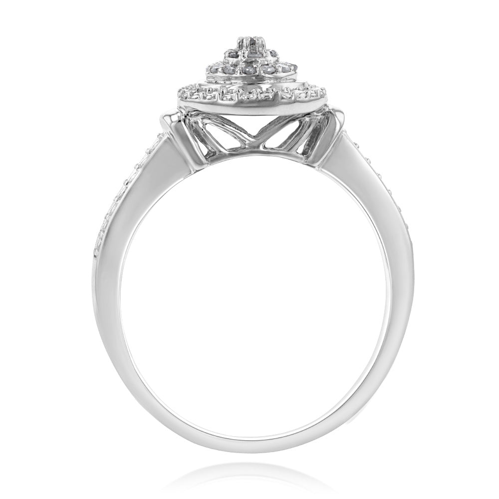 Luminesce Lab Grown Diamond Pear Dress Ring in Silver