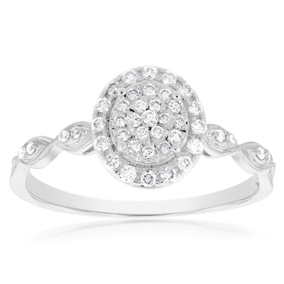 Luminesce Lab Grown Diamond 1/4 Carat Dress Ring in Sterling Silver