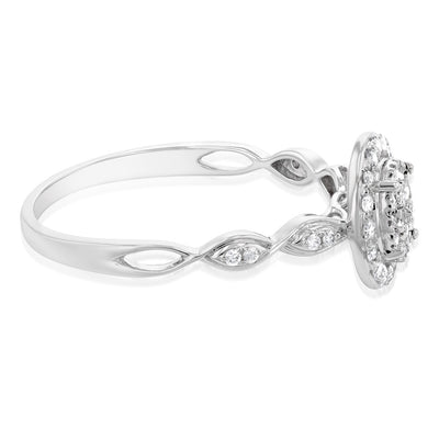 Luminesce Lab Grown Diamond 1/4 Carat Dress Ring in Sterling Silver