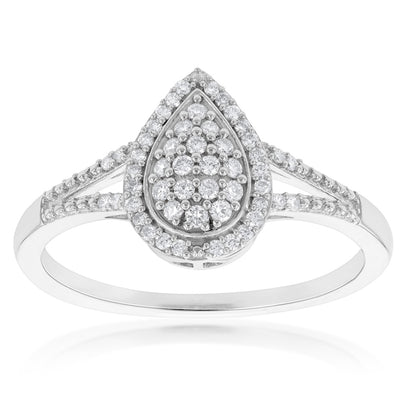 Luminesce Lab Grown  1/4 Carat Diamond Dress Ring in Sterling Silver