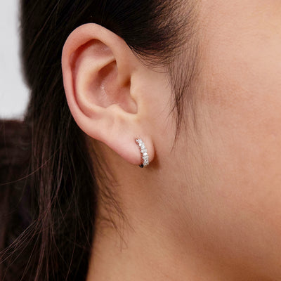 Luminesce Lab Grown 1/4 Carat Hoop Diamond Earrings in Silver