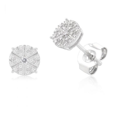 Luminesce Lab Grown 2 Diamonds Stud Earrings in Sterling Silver