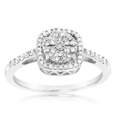 Luminesce Lab Grown 1/4 Carat Diamond Silver Ring