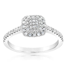 Load image into Gallery viewer, 1/4 Carat Luminesce Laboratory Grown Silver Ring with 57 Diamonds