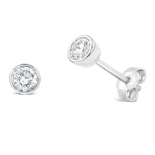 Load image into Gallery viewer, Sterling Silver 1/3 Carat Lab Grown Diamond Stud Earrings