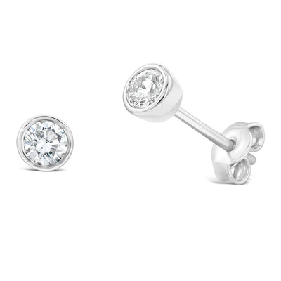 Sterling Silver 1/3 Carat Lab Grown Diamond Stud Earrings