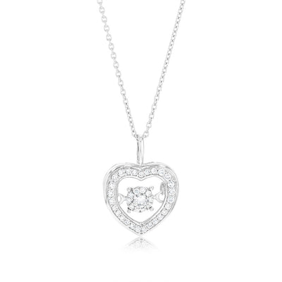 Luminesce Lab Grown 1/5 Carat Diamond Heart Pendant in Sterling Silver