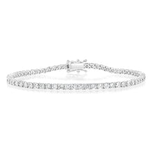 Load image into Gallery viewer, Luminesce Lab Grown 4 Carat Diamond Tennis Bracelet in Sterling Silver