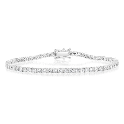 Luminesce Lab Grown 4 Carat Diamond Tennis Bracelet in Sterling Silver