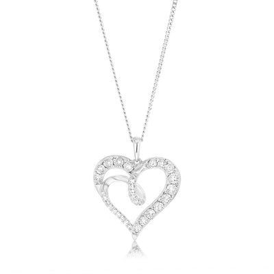 Luminesce Lab Grown Heart Shaped 0.14Ct Diamond Pendant in Sterling Silver