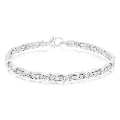 Luminesce Lab Grown Sterling Silver & 0.08Ct Diamond Bracelet