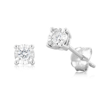Load image into Gallery viewer, Luminesce Lab Grown 1/10 Carat Diamond Stud Earrings In Sterling Silver