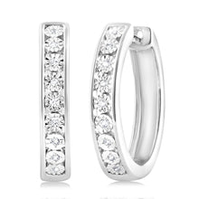Load image into Gallery viewer, Luminesce Lab Grown 18 Diamonds Hoop Earrings in Sterling Silver