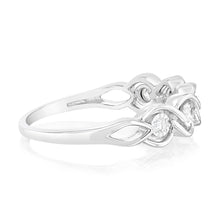 Load image into Gallery viewer, Luminesce Lab Grown 5 Diamonds Ring in Sterling Silver