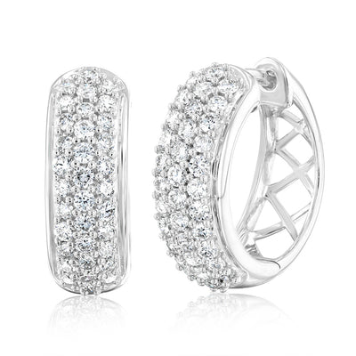 Luminesce Lab Grown Sterling Silver 1 Carat Diamond Hoop Earrings