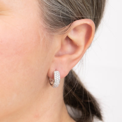 Luminesce Lab Grown Sterling Silver 1 Carat Diamond Hoop Earrings