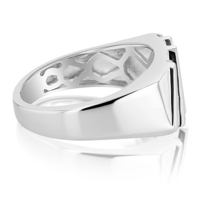 Luminesce Lab Grown 9 Diamond Channel Gents Ring in Sterling Silver
