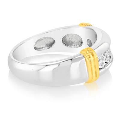 Luminesce Lab Grown 1/5 Carat Diamond Channel Gents Ring in Sterling Silver